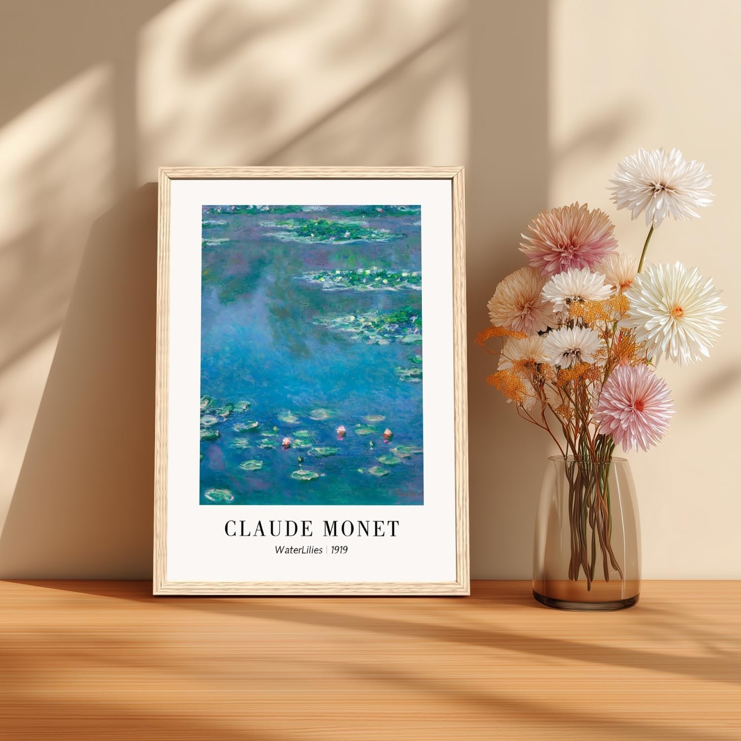 Cyebmo Vintage Botanical Wall Art Set of 3, Claude Monet Water Lilies Art Pri…