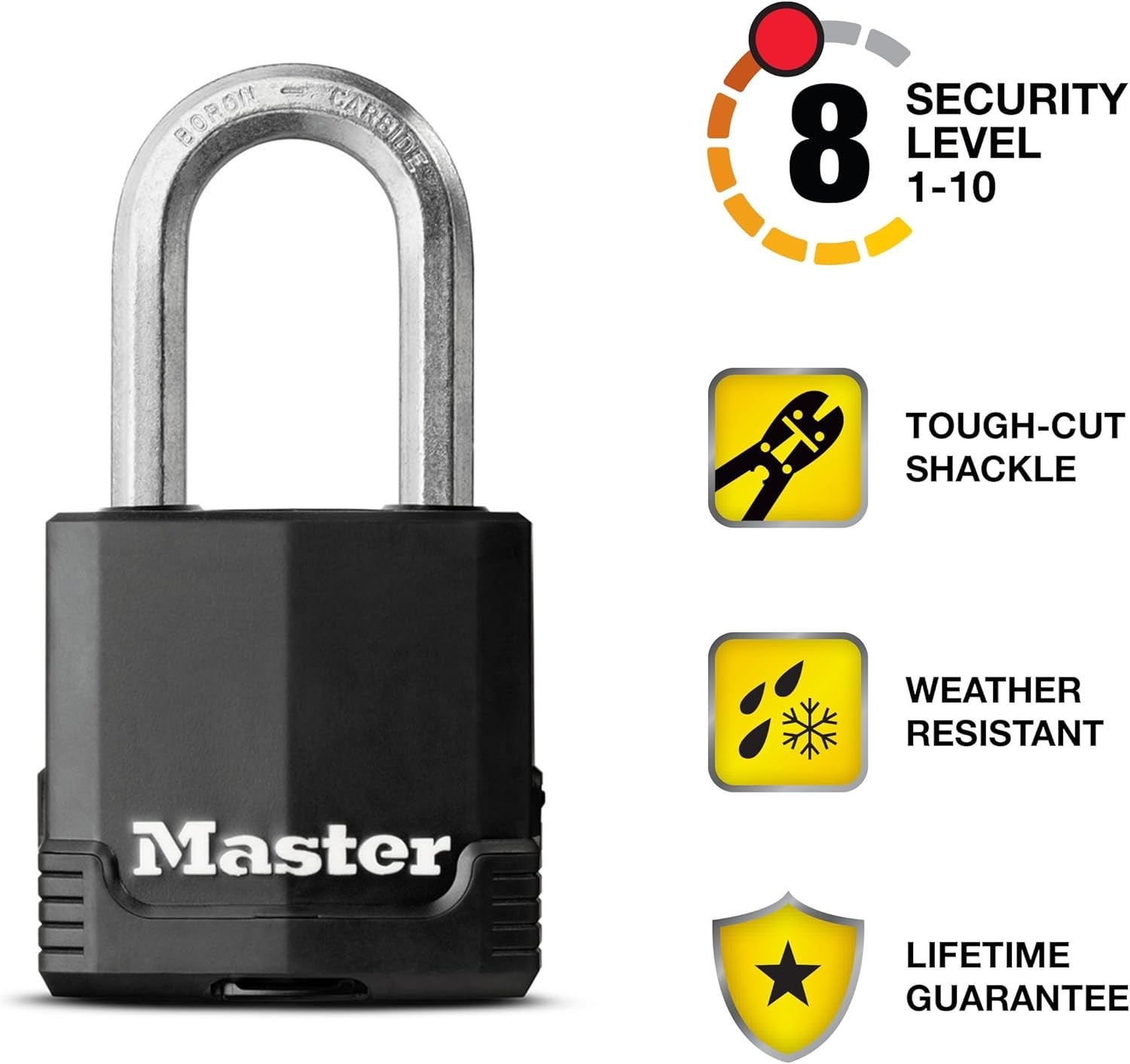 Master Lock Black Magnum Keyed-Alike Padlocks with 3 Pack, and Silver