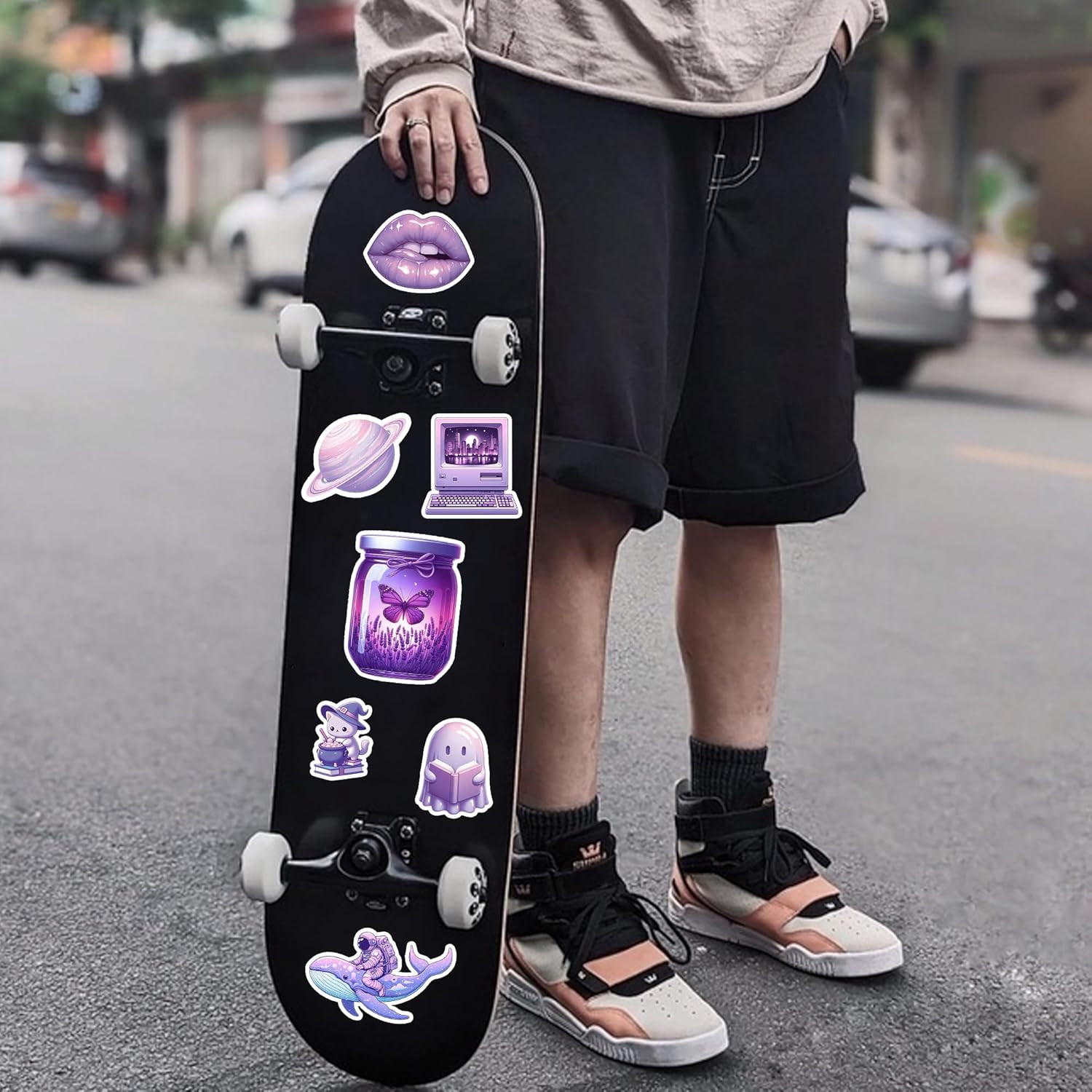 Kawaii Purple Sticker Pack 50 Cute Waterproof Vinyl Decals for Laptop Phone