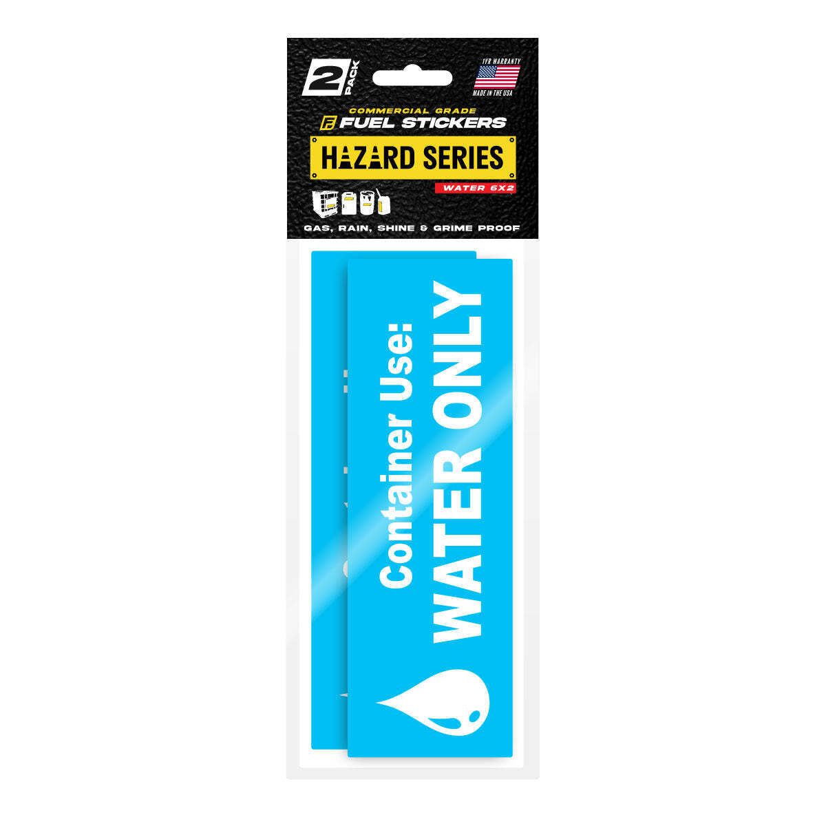 Water Only Sticker | 2"x6" | 2 Pack