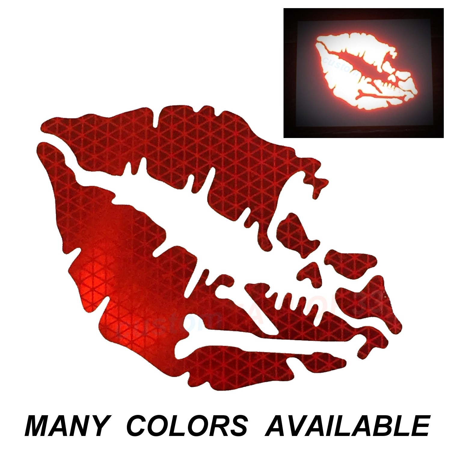 High Intensity REFLECTIVE Kiss Of Death Decals Stickers Motorcycles Cars Helmet