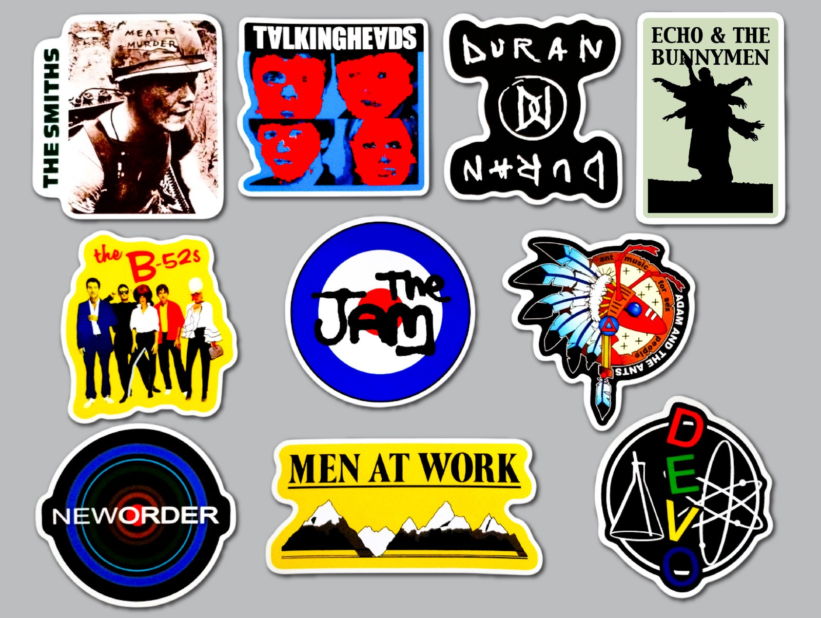 New Wave Vinyl Sticker Lot (10 Pack) SET 1 b-52s devo talking heads smiths punk