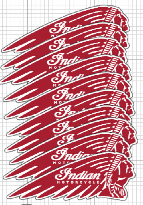 Indian Motorcycle Logo 10 PC Waterproof sticker decal