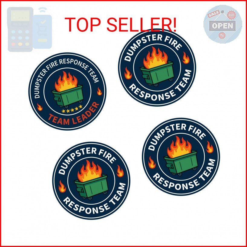 24 Pack Dumpster Fire Response Team Stickers Waterproof Durable Vinyl Decals for