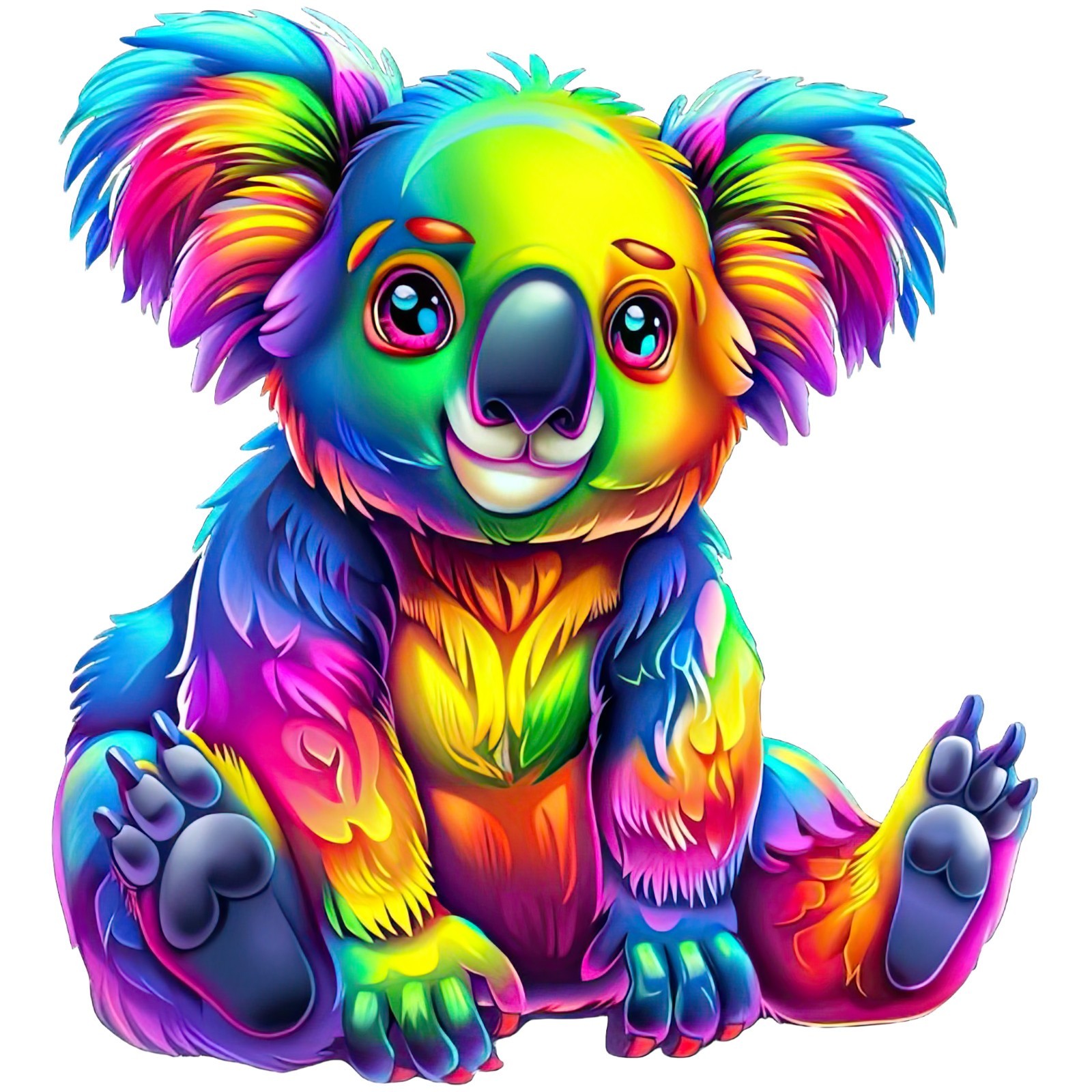 Cute Koala Rainbow Colorful Sticker Labels (4) Party Favor Craft Scrapbook DIY