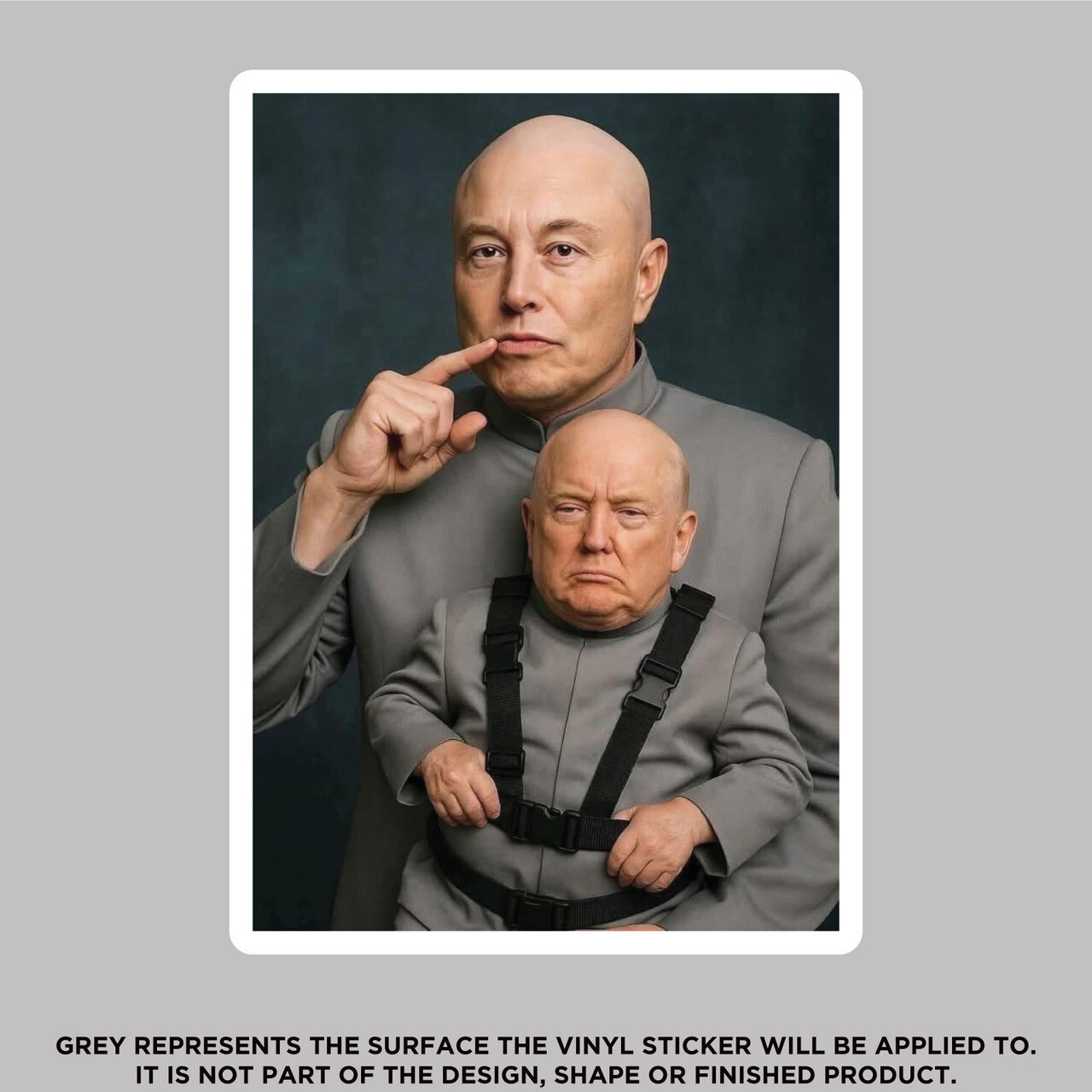 Elon Musk & Trump Dr Evil Mini Me, High Quality Vinyl Stickers