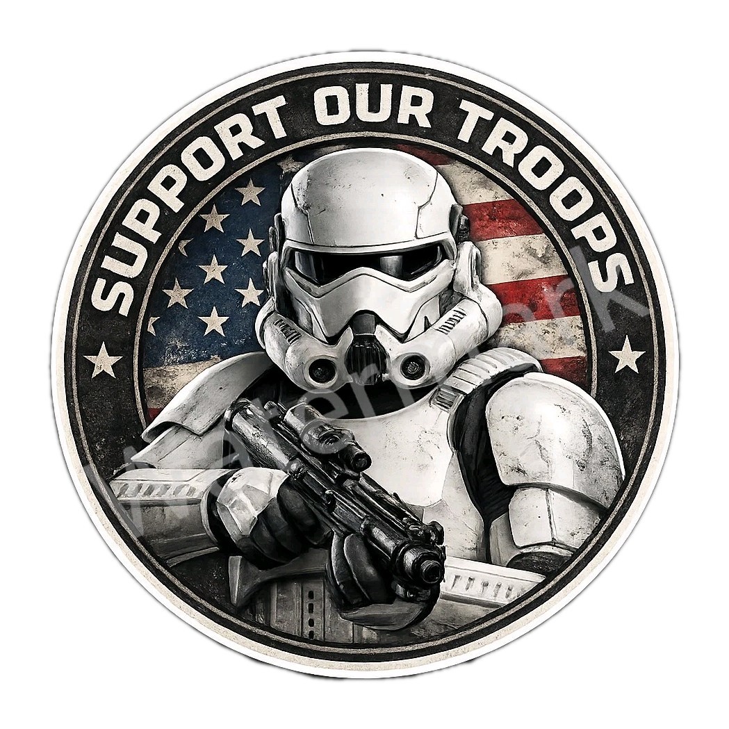 Star Wars Stormtrooper Support Our Troops Vinyl Car Window Laptop Sticker/Decal