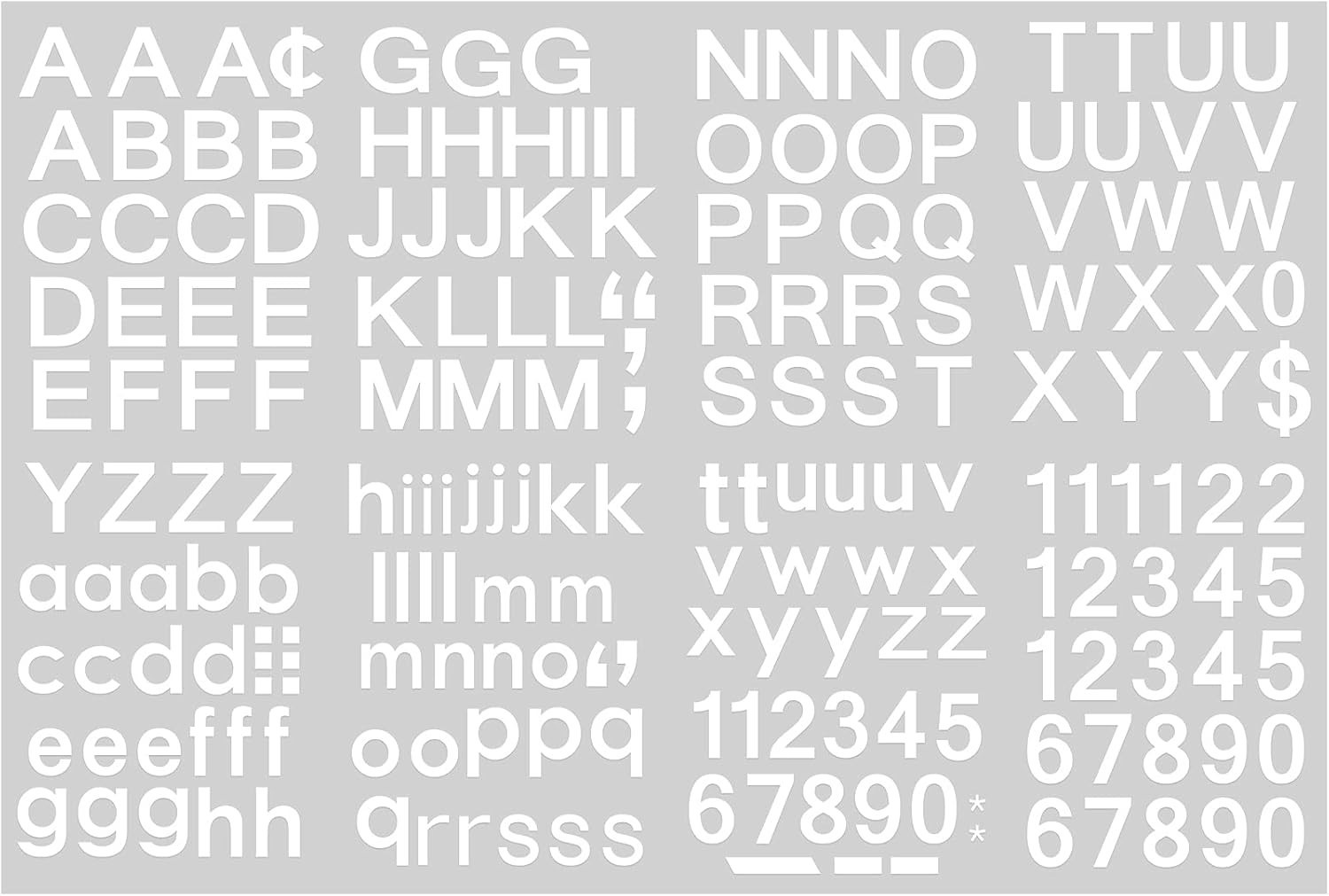 Complete Alphabet and Numeric Vinyl Sticker Set – 1/2 Inch White for All Needs