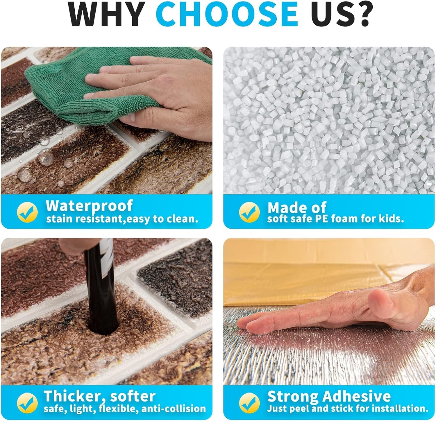 Waterproof Faux Brick Wallpaper – 52.5 Sq.Ft Peel and Stick Panels, Easy Install