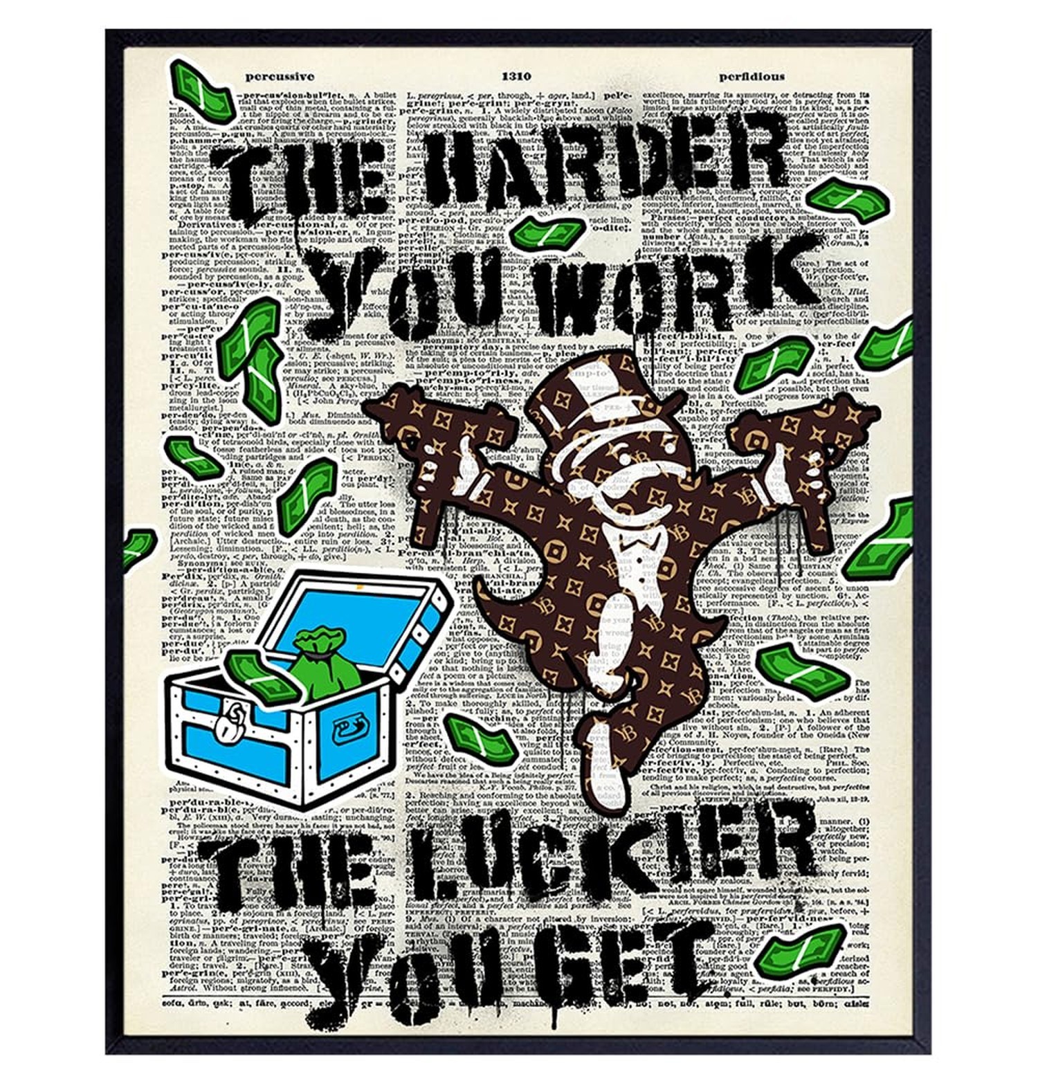 Monopoly Louis LV Motivational Wall Art – Positive Quotes – Entrepreneur Wall…