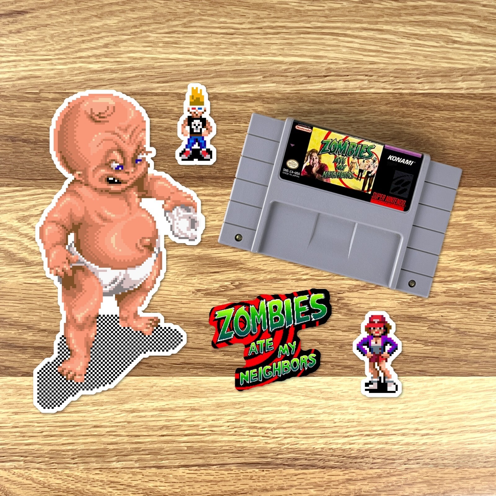 Zombies Ate My Neighbors Stickers ZAMN Nintendo SNES Pixel Art 39 Sticker Pack