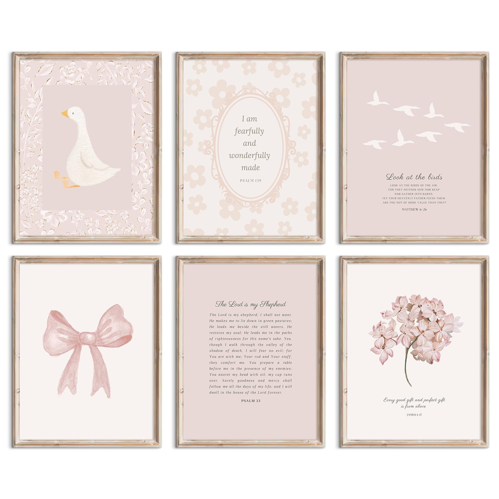 Lhoiplme Nursery Christian Wall Art Bible Verse Prints Pink Girl Nursery Room…