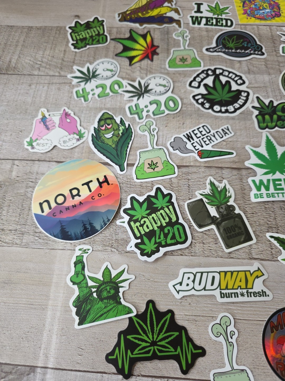 (65) Marijuana Theme Stickers Decals Cannabis Weed Humor