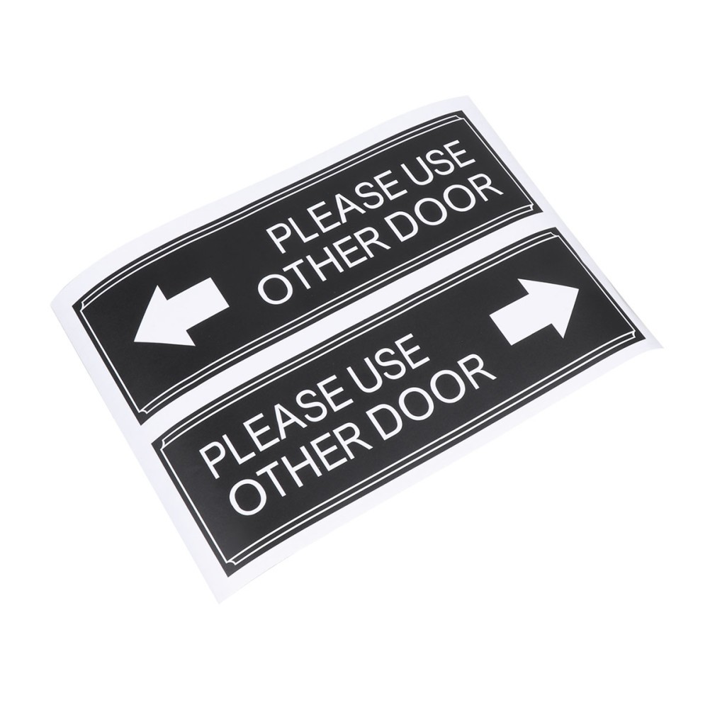 PVC Material 6Pcs Door Decor Please Use Other Door Sign Stickers for Indoor Use