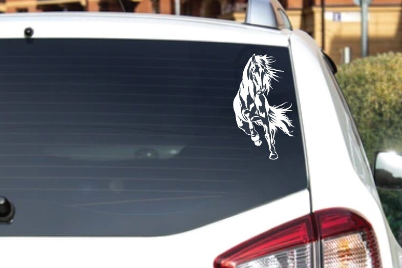 Horse Stallion Galloping #5, 4-21" Outdoor Die Cut Vinyl Decal Sticker