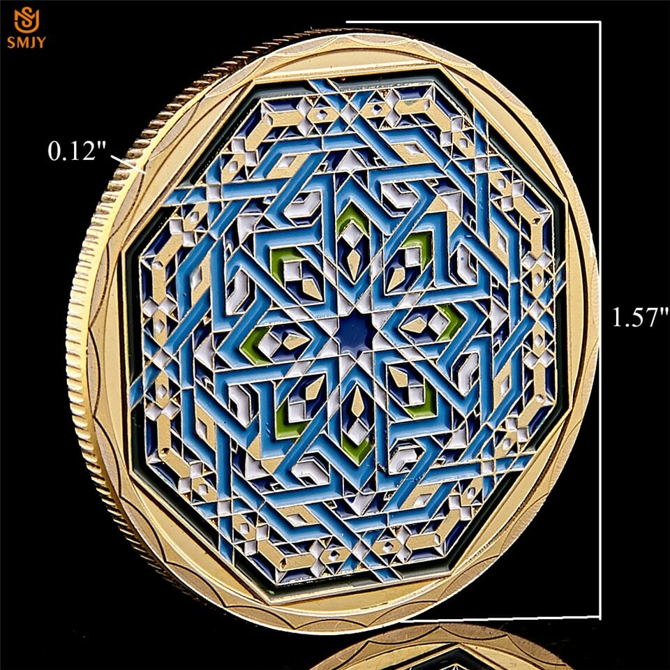 Ramadan Kareem Octagonal Saudi Arabic Islamic Gold Plated Replica Collectible