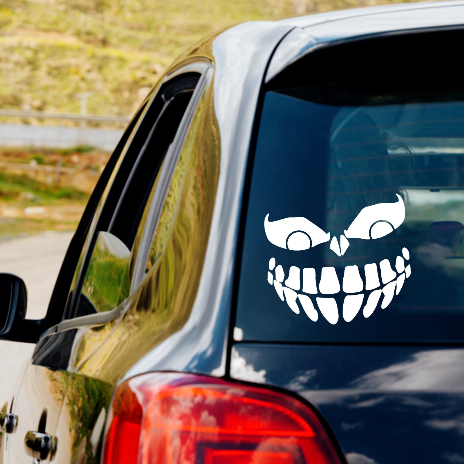 Spooky Pumpkin Face Jack O Lantern Vinyl Decal Sticker Car Truck Halloween Scary