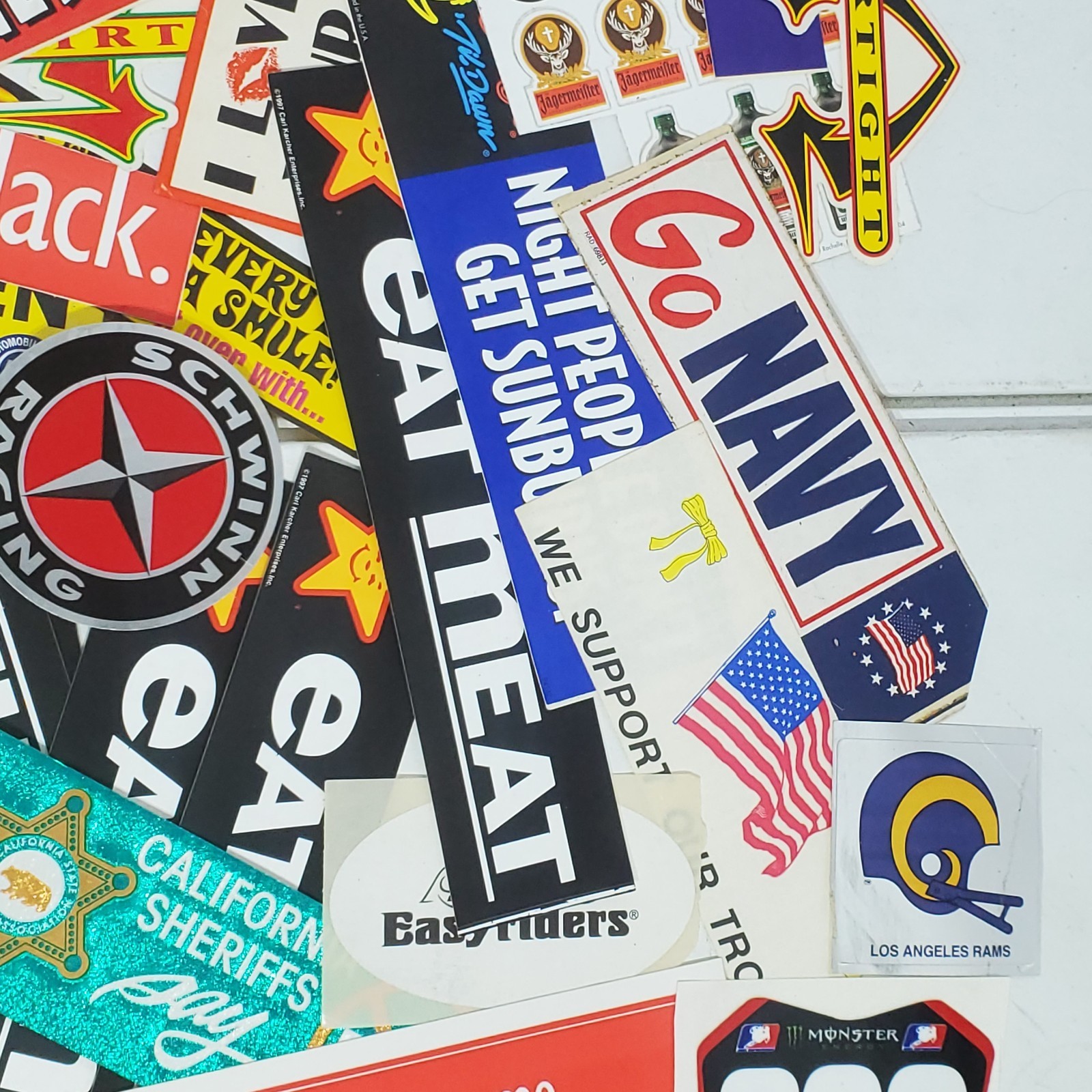 HUGE Sticker Lot Of 75 Assorted Fast Food Novelty Humorous Racing Vans & More