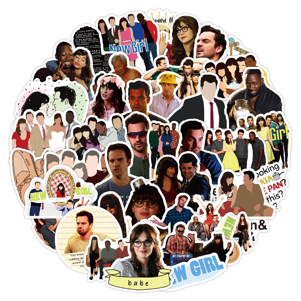 100Pcs New Girl TV series Sticker for Teens Girls Scrapbooking Water Bottles
