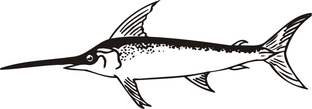 Swordfish Animals 1 Color Window Wall Vinyl Decal Sticker Printed Graphic