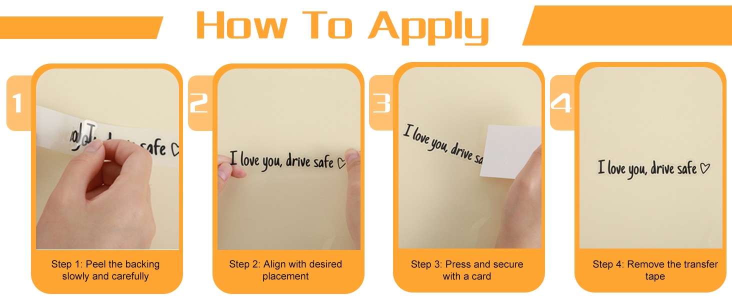 10PCS I Love You Drive Safe Car Mirror Stickers – Waterproof & Reusable