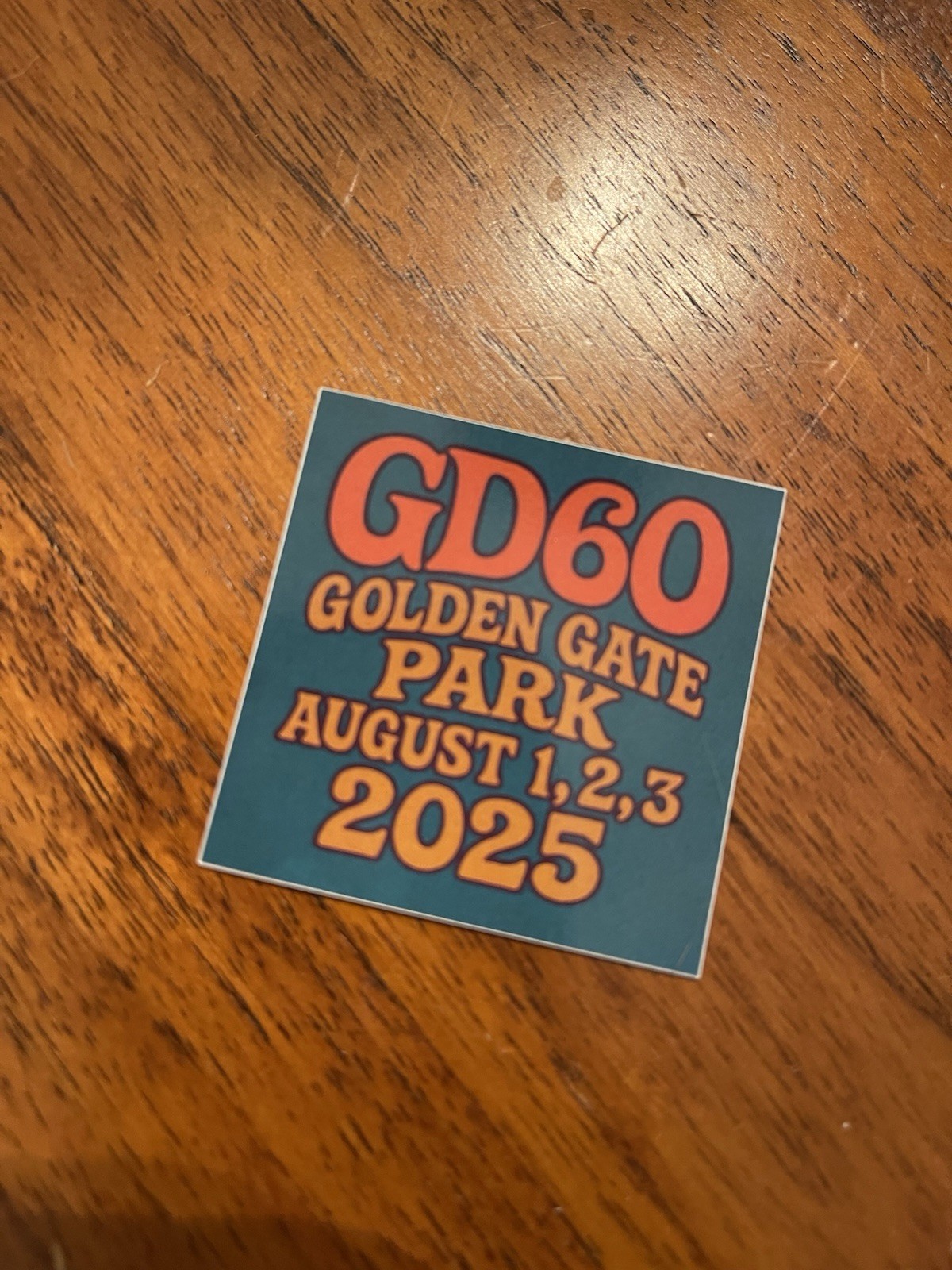 GD60 Grateful Dead Sticker 60th Dead and Company Golden Gate Park 2025
