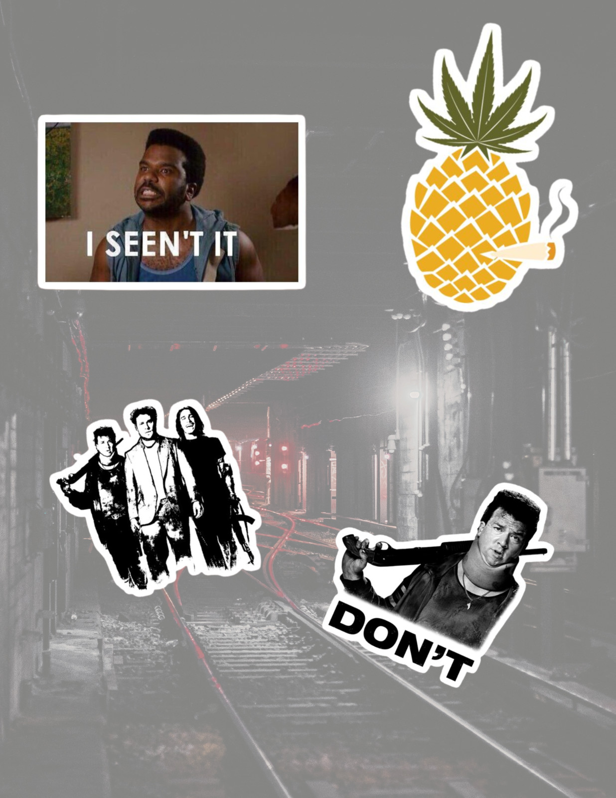 Pineapple Express 2000's Comedy 4pc Sticker Pack