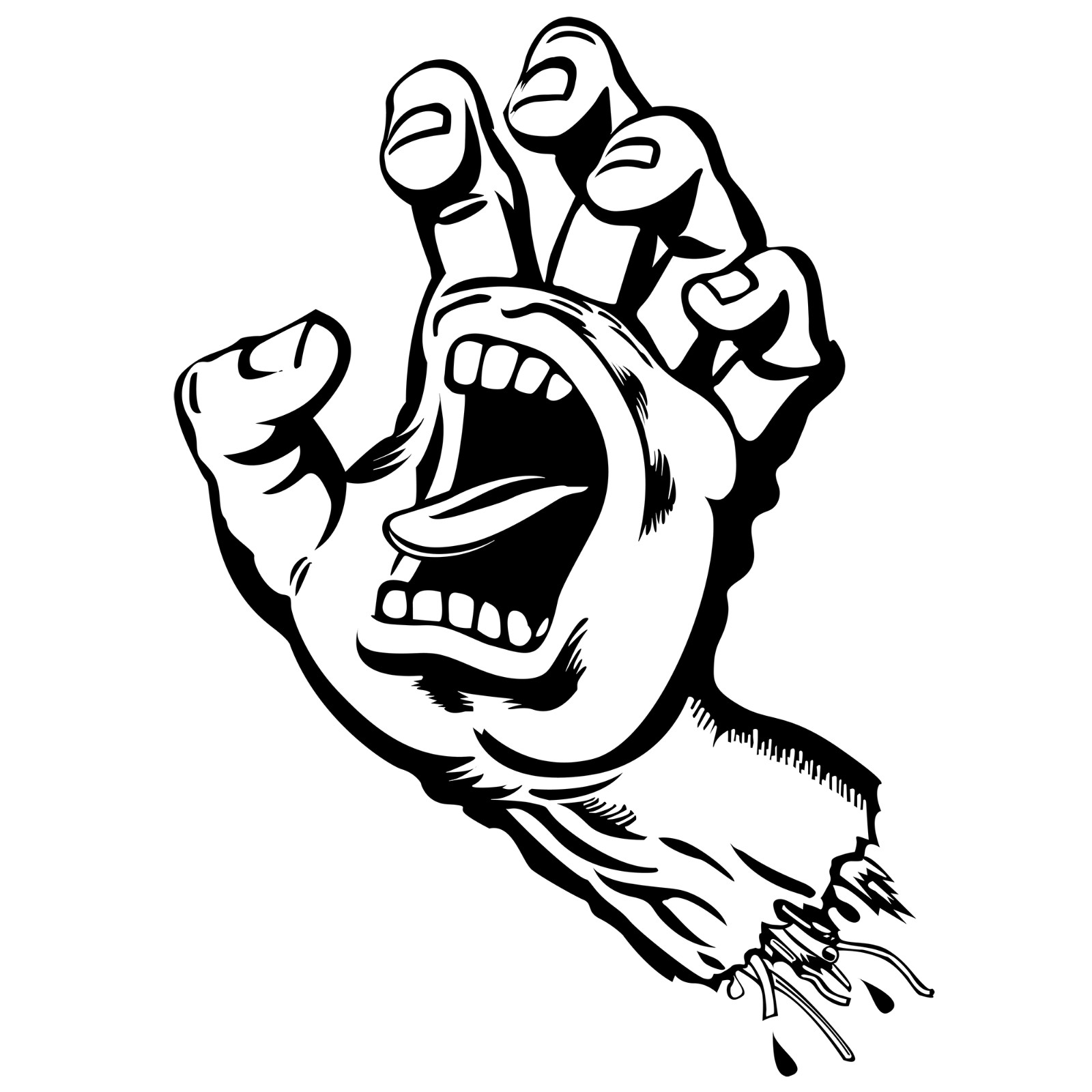 4" Screaming Hand Santa Cruz Vinyl Decal Sticker