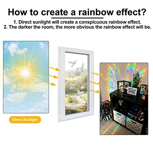 Window Decals for Bird Strikes 36 Pieces Sun Catcher Stickers Butterfly Leaf