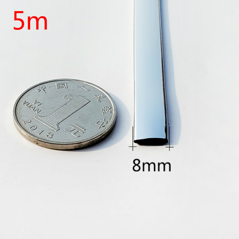 5M Universal Chrome Car Moulding Trim Strip car Door Edge Scratch Protector *