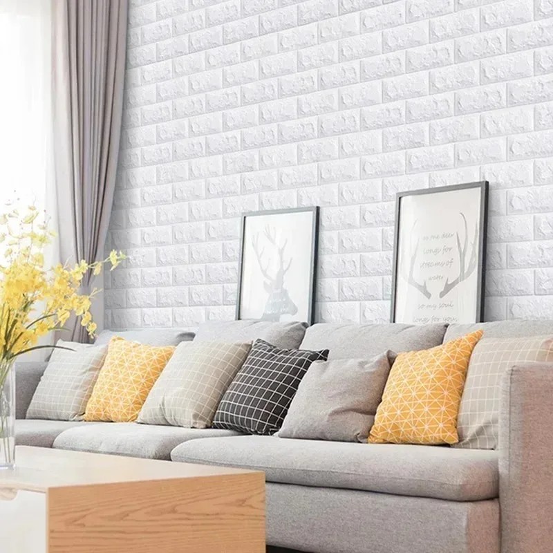 70cm*1m 3D Self-Adhesive Wallpaper Foam Waterproof Brick Wall Stickers Decor