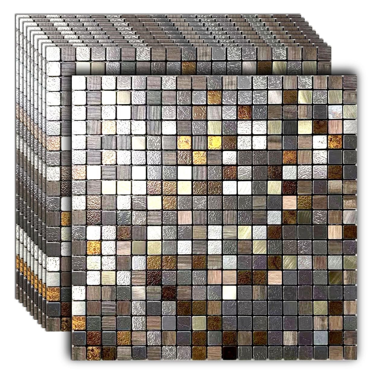 Peel and Stick Metal Backsplash Tile Stick on Kitchen 3D Wall Decor Aluminum …