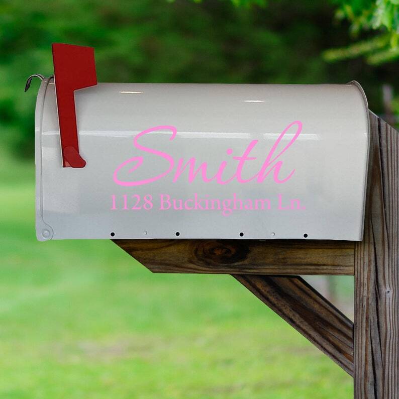 Personalized Mailbox Decals with Family Name and Address – CMB1