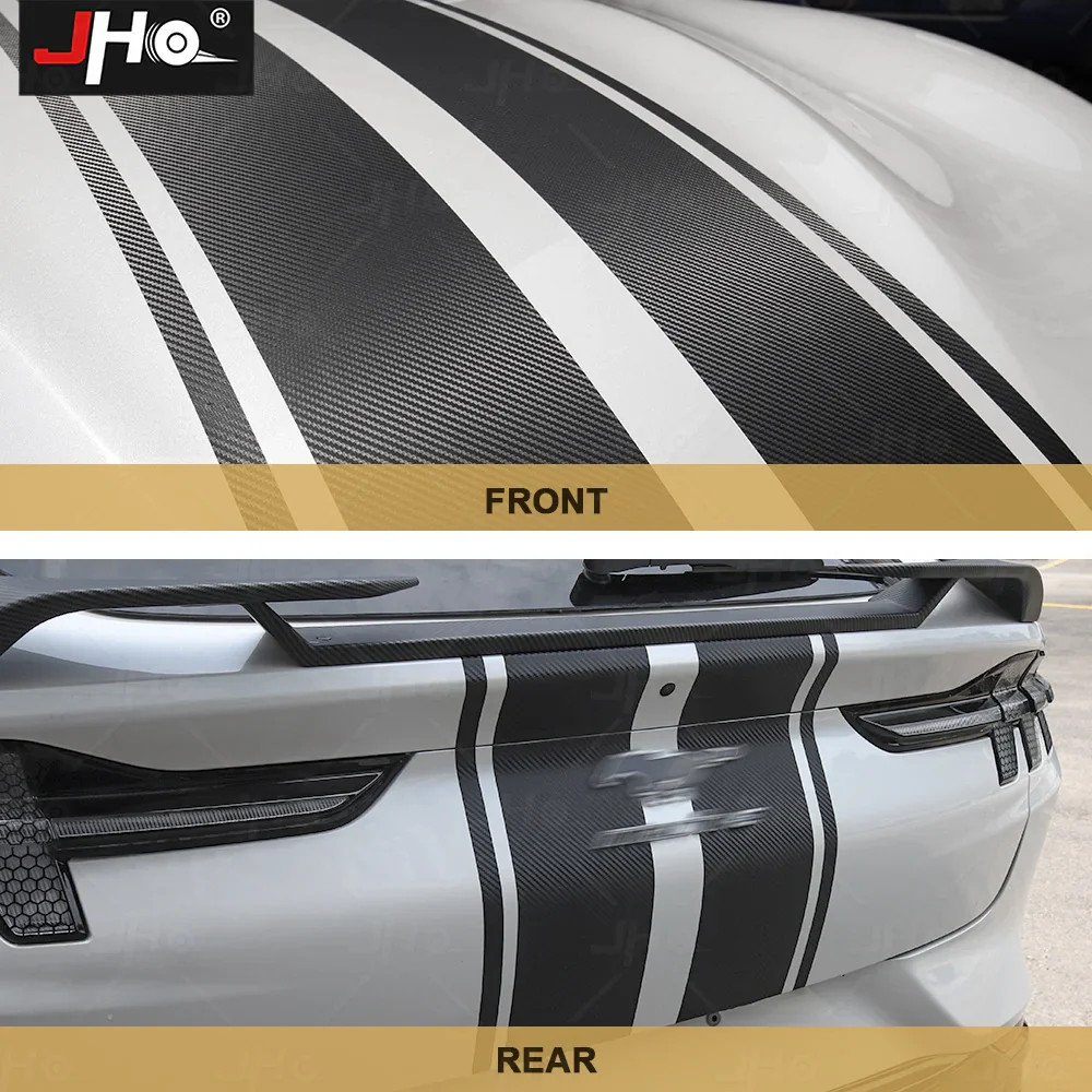 Aftermarket Ford Mustang Mach-E Hood & Body Stripe Decal Kit – 3D Carbon Fiber V