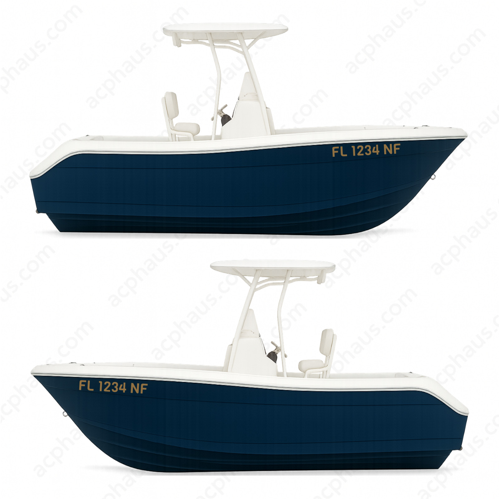 Boat Registration Numbers Decals – Custom ORACAL 751C Vinyl – Right & Left Set
