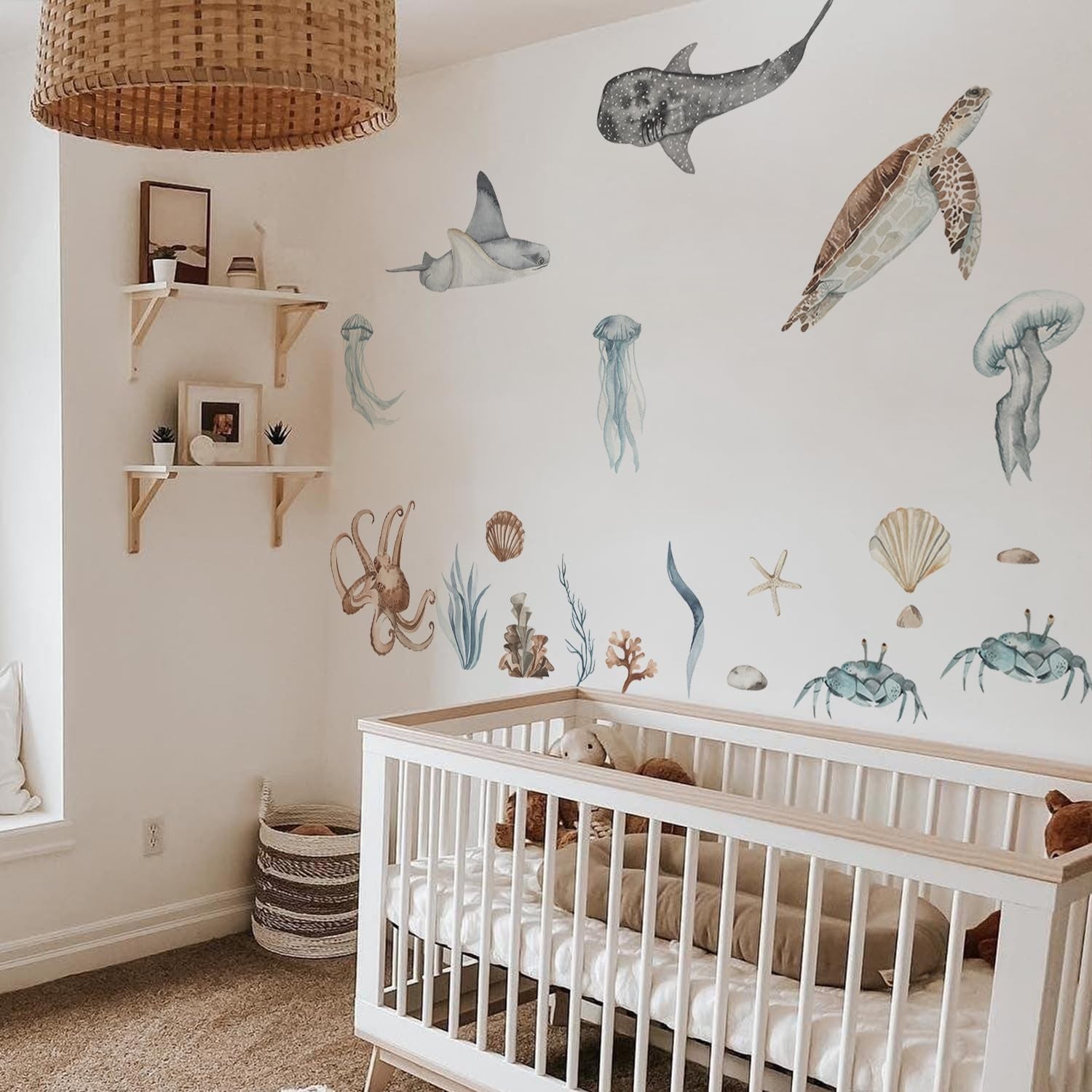 Ocean Wall Decals Marine Animal Boys Bedroom Large Stickers Removable Whale Deco