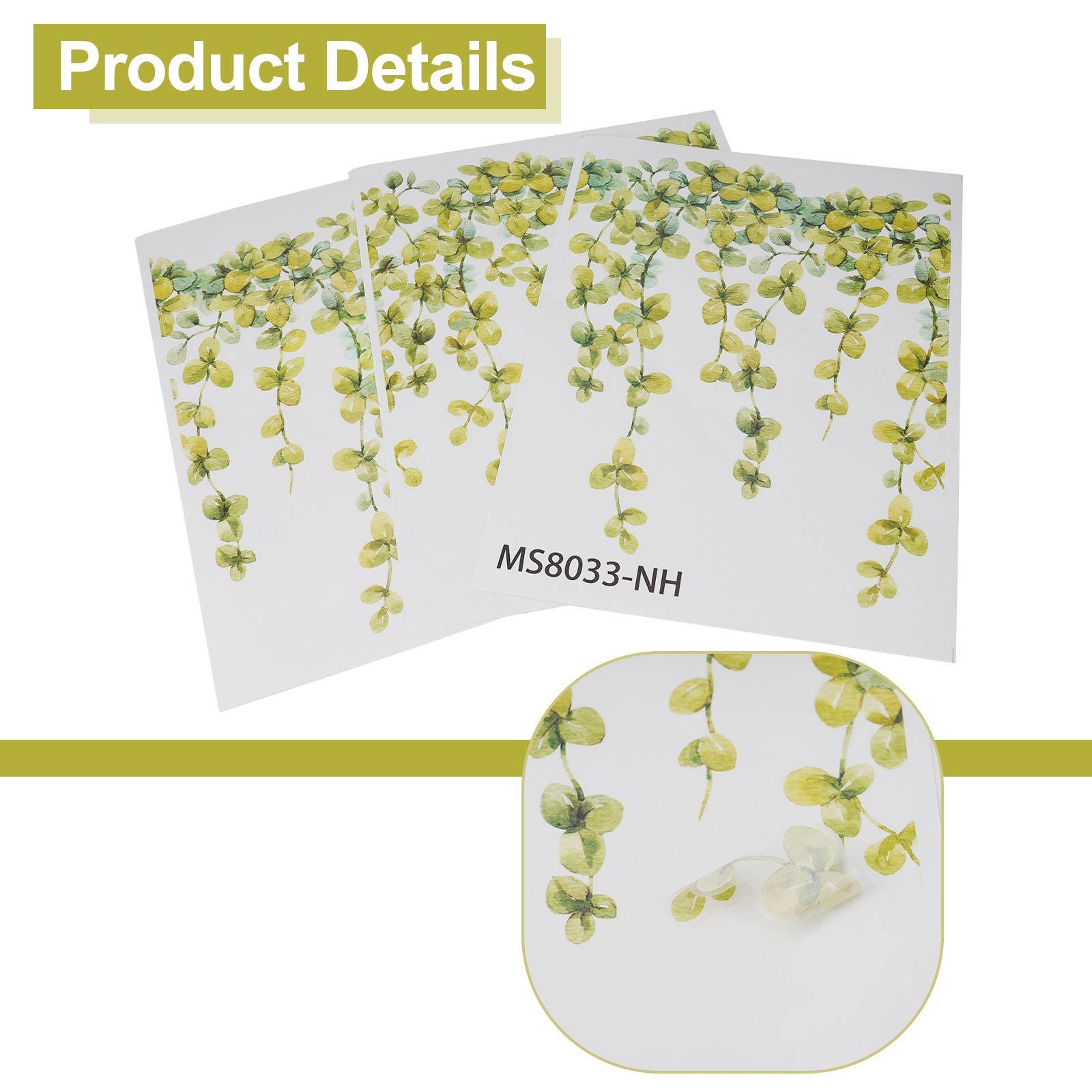 Wall Stickers Eucalyptus Leaf Artistic Green Plants Bedroom Home Decoration