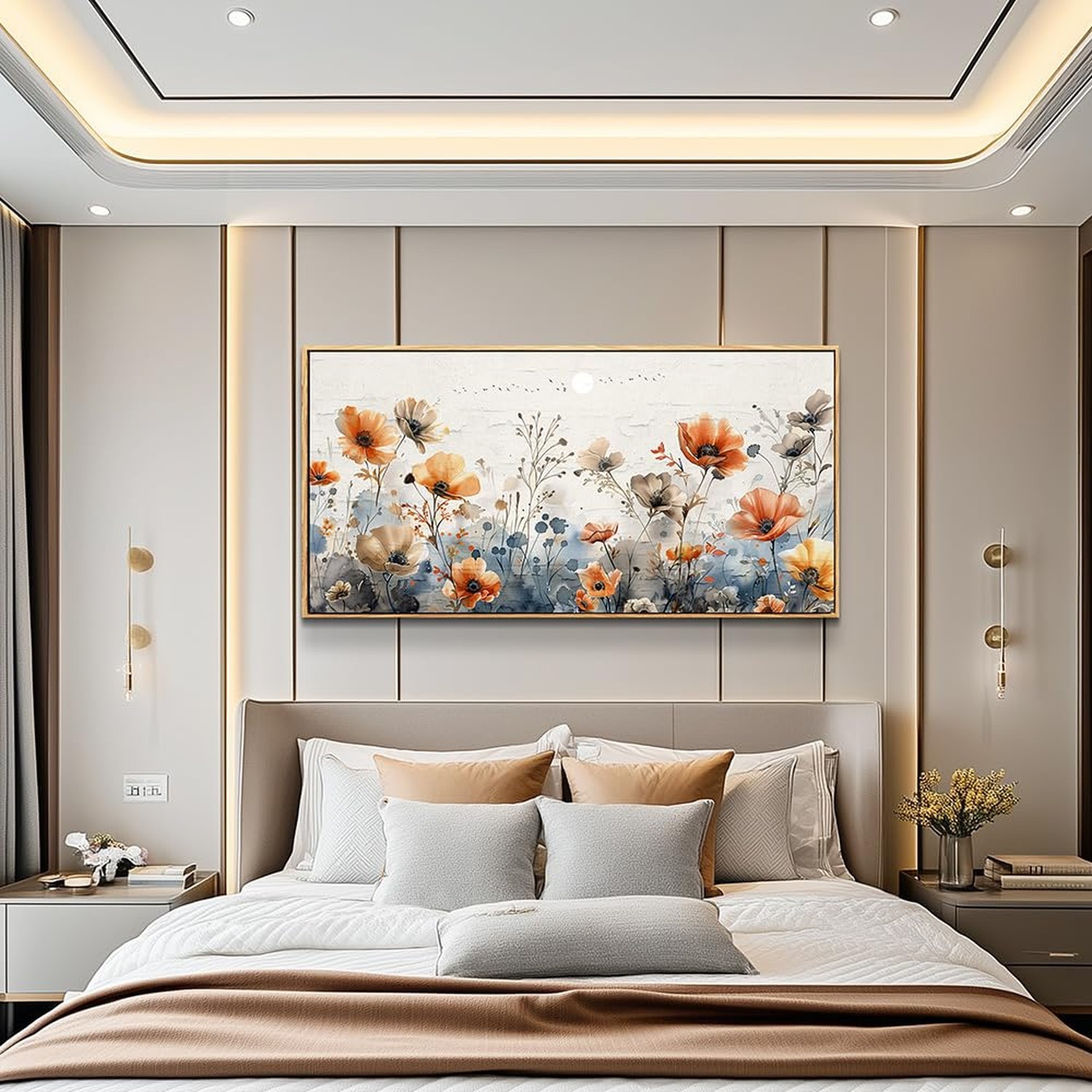 QIYILEXWART Wood Framed Large Wall Decor For Living Room Canvas Wall Art For …