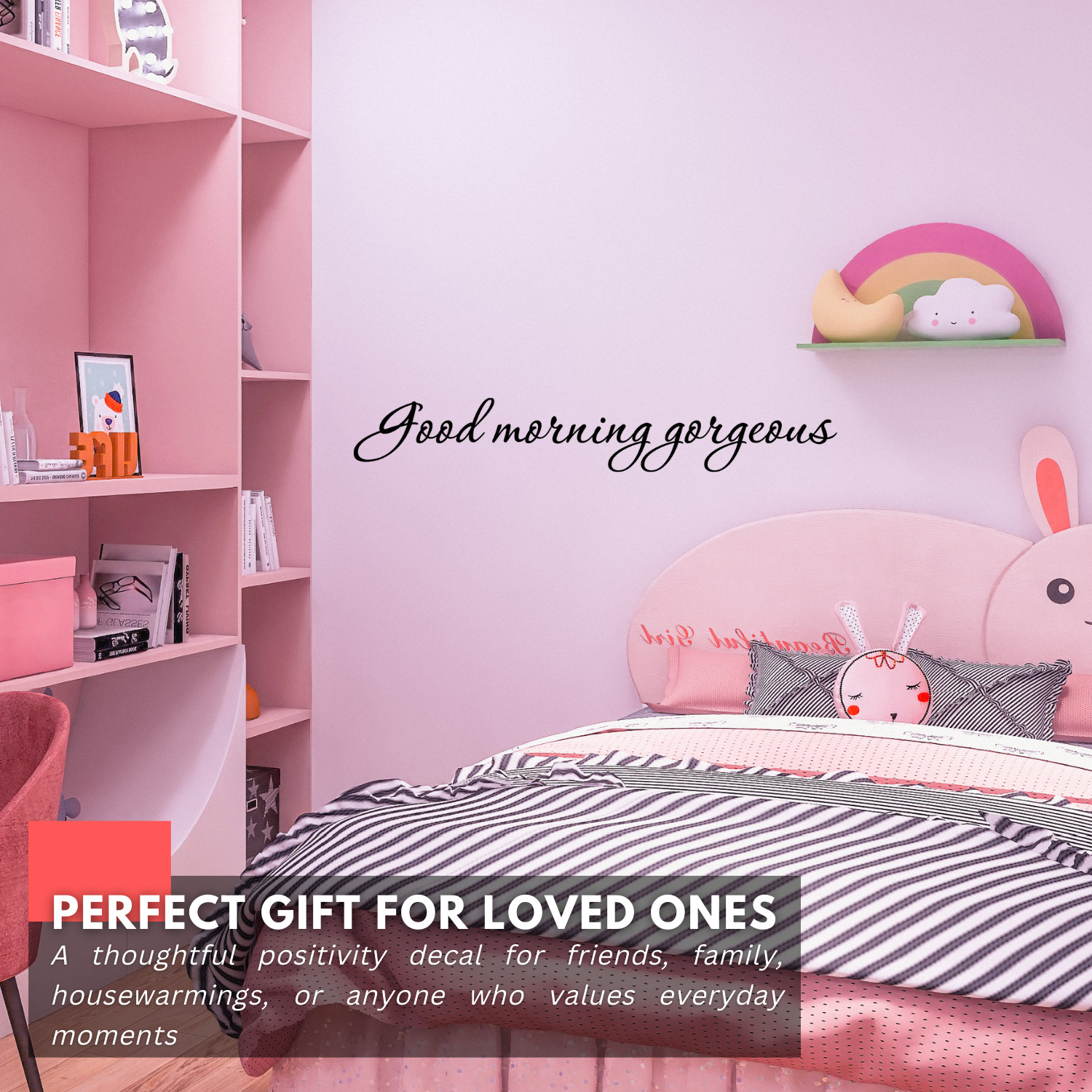 Good Morning Gorgeous Inspirational Love Wall Decal Sticker Quote Vinyl Decor