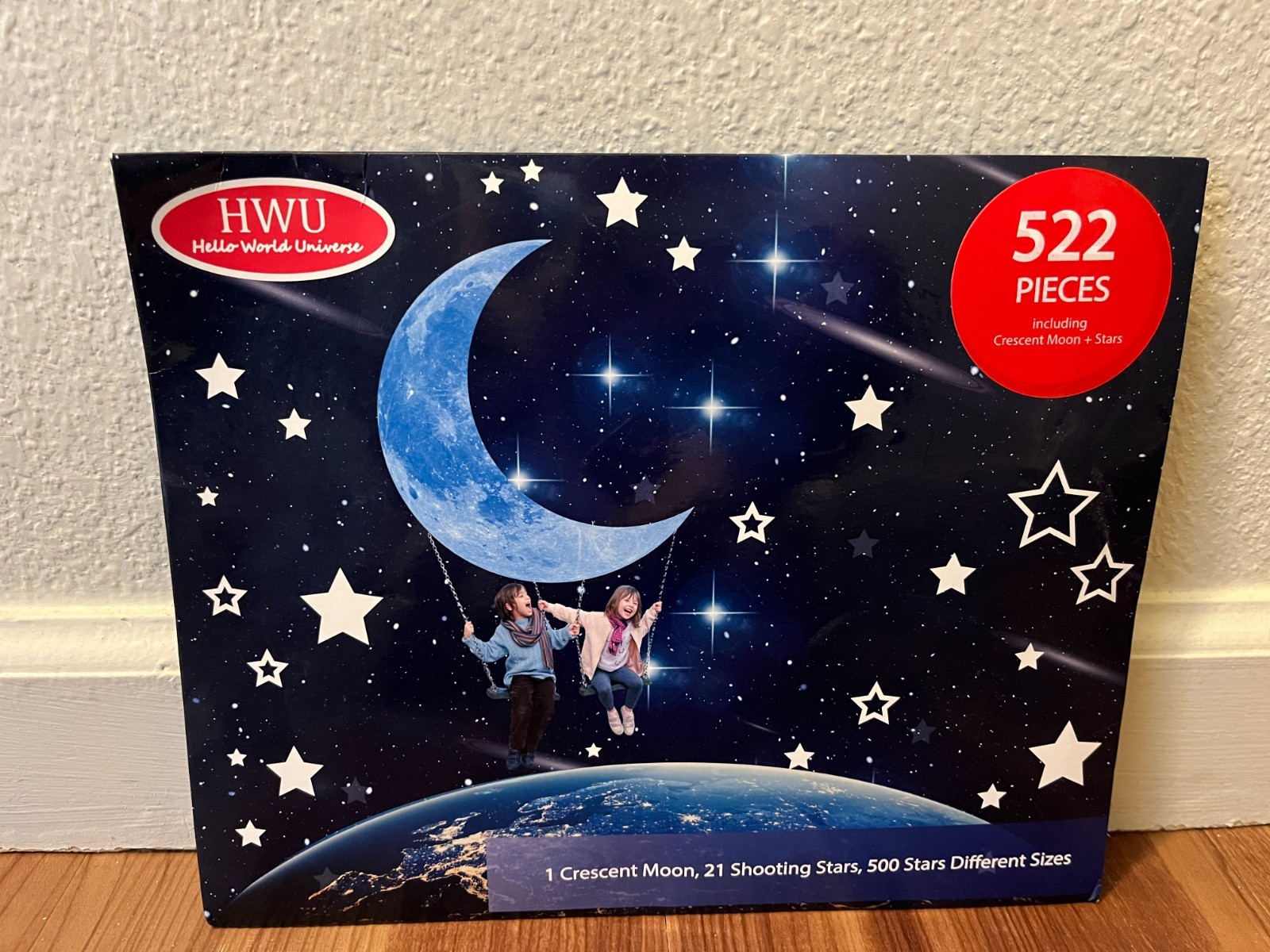 HELLO WORLD 522pcs Glow in The Dark Stars for Ceiling Wall Stickers Adhesive Bri