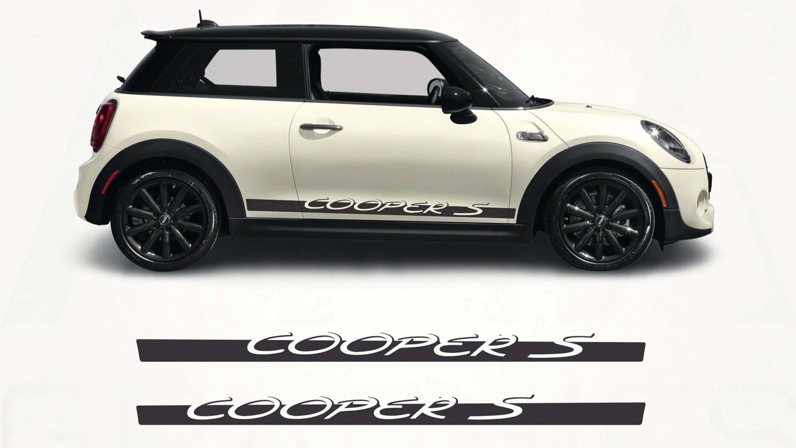Aftermarket Mini Cooper S Side Stripes Decal Kit – Classic Vinyl Rocker Panel Gr