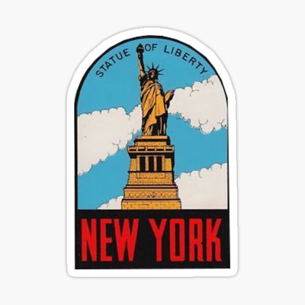 New York City Statue of Liberty Hometown Travel Vinyl Decal Sticker Laptop Phone