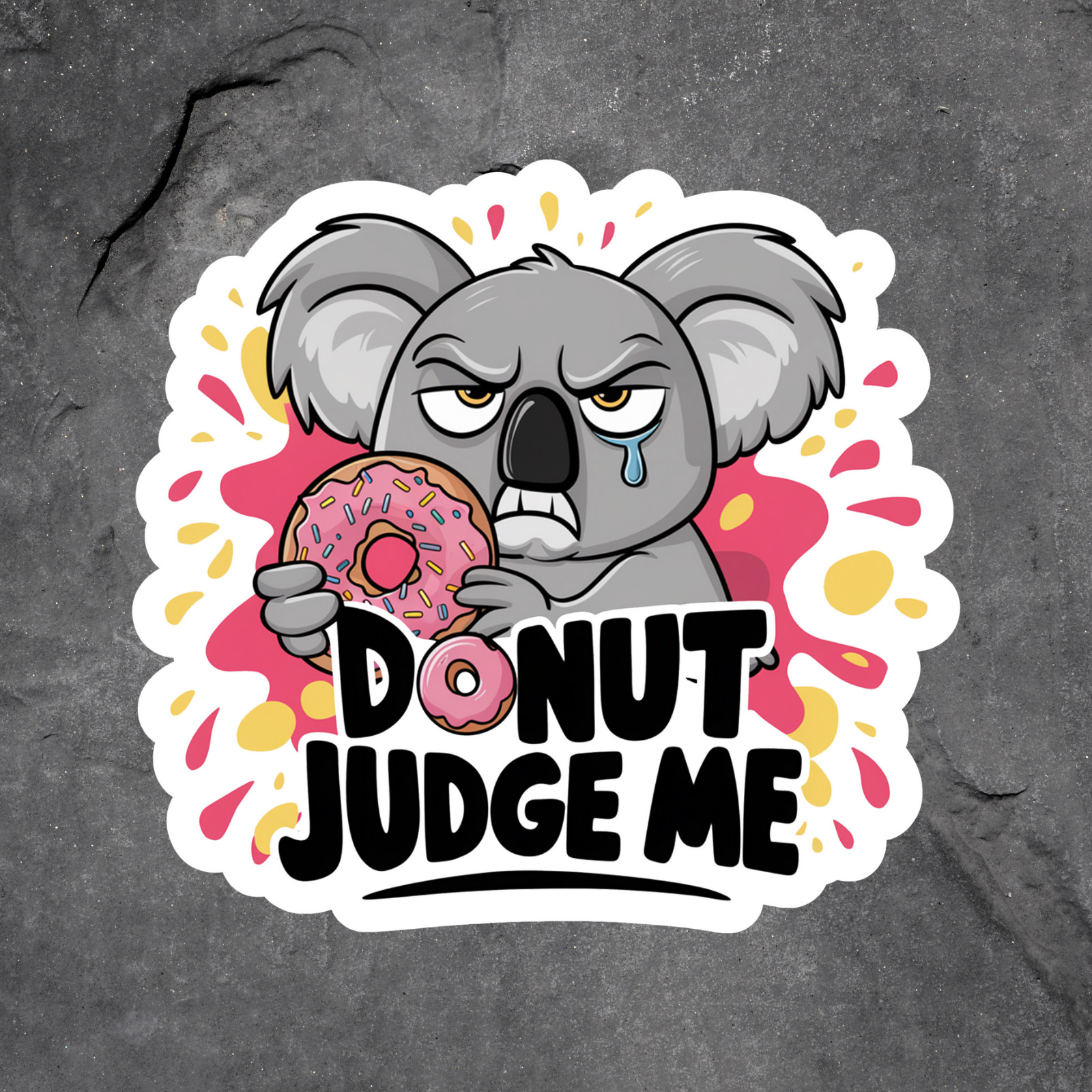 Koala Sticker Vinyl Decal Donut Judge Me Funny Donut Humor Cute Animal