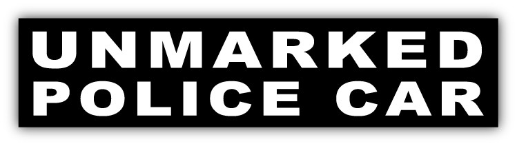 Unmarked Police Car Bumper Sticker Decal – 5", 6" and 8"