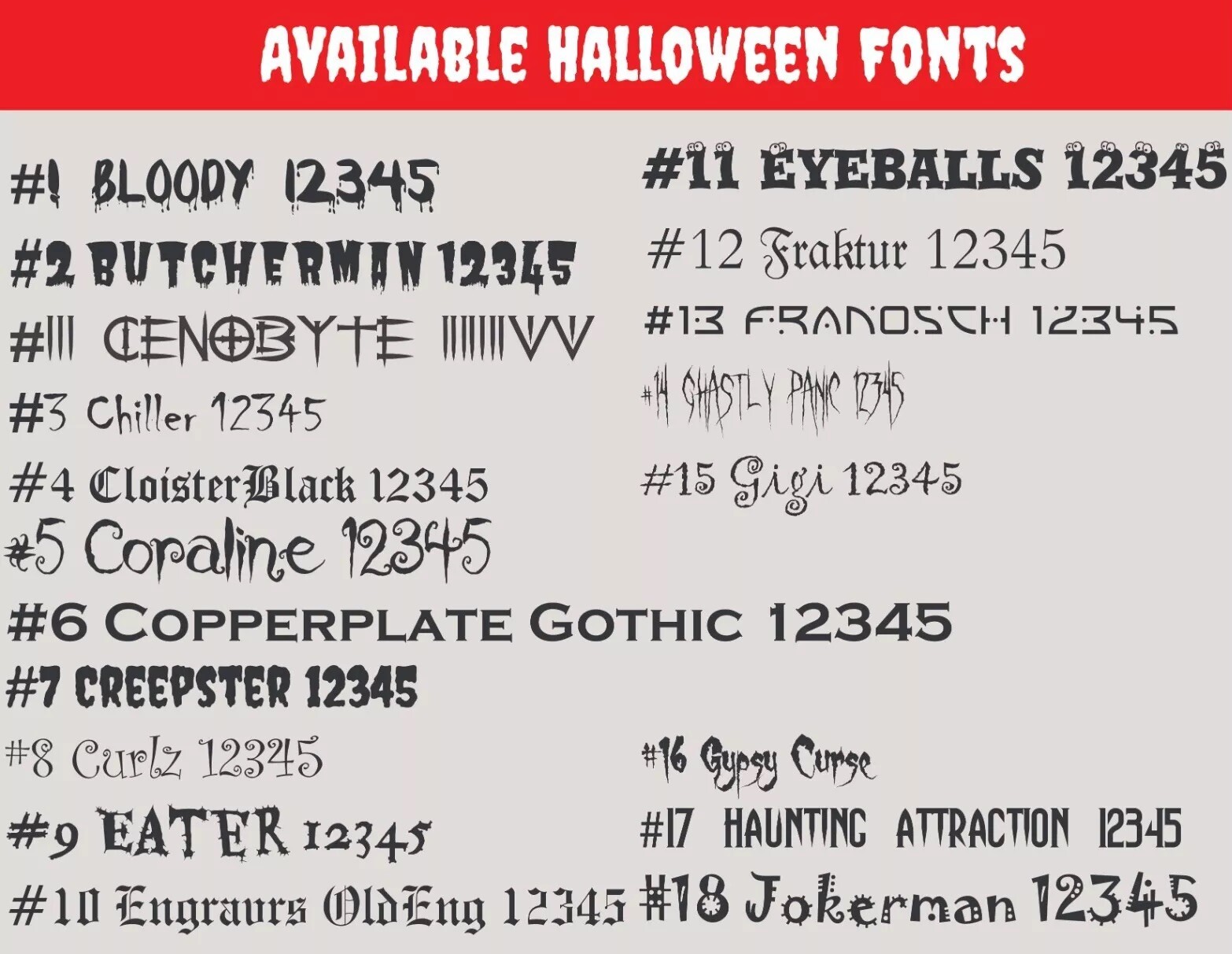 Custom Text Vinyl Lettering Halloween Style Fonts Transfer Sticker Vinyl Decals