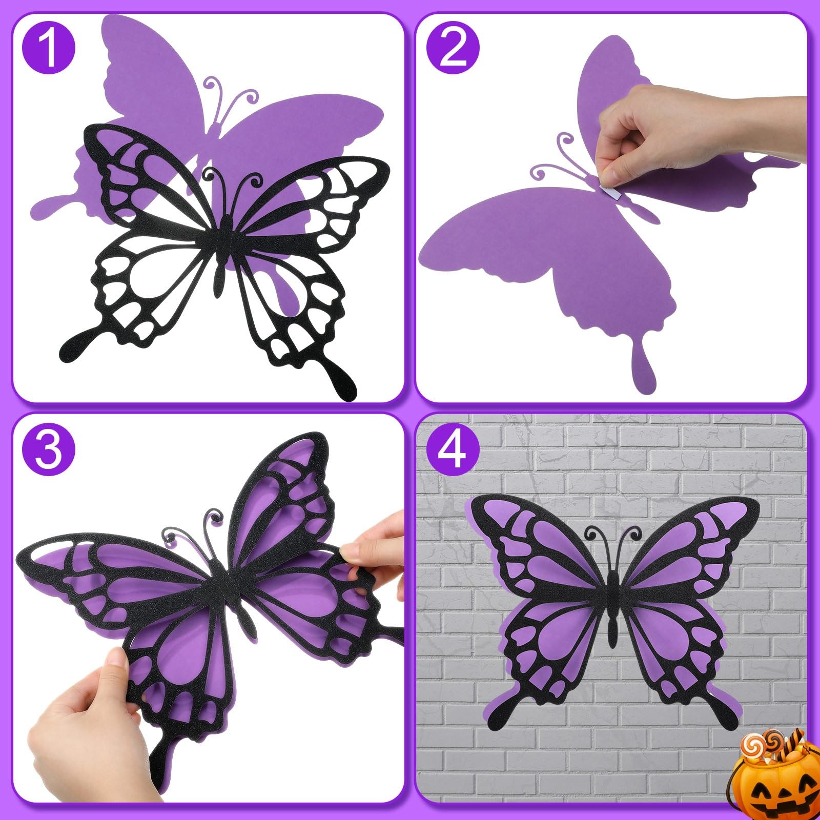 12 Pcs 3D Large Butterfly Party Decoration 12 Inch 10 Inch Big Butterfly Cent…