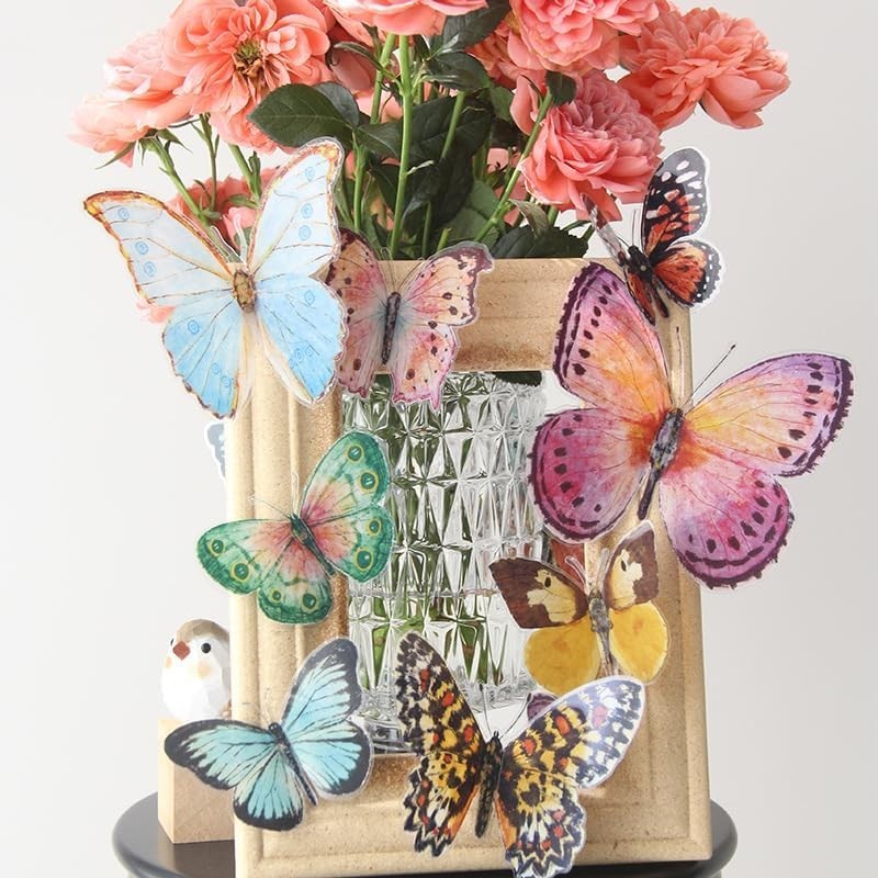 36 Pcs Watercolor Butterfly 3D Wall Stickers Butterflies Room Home Decoration…