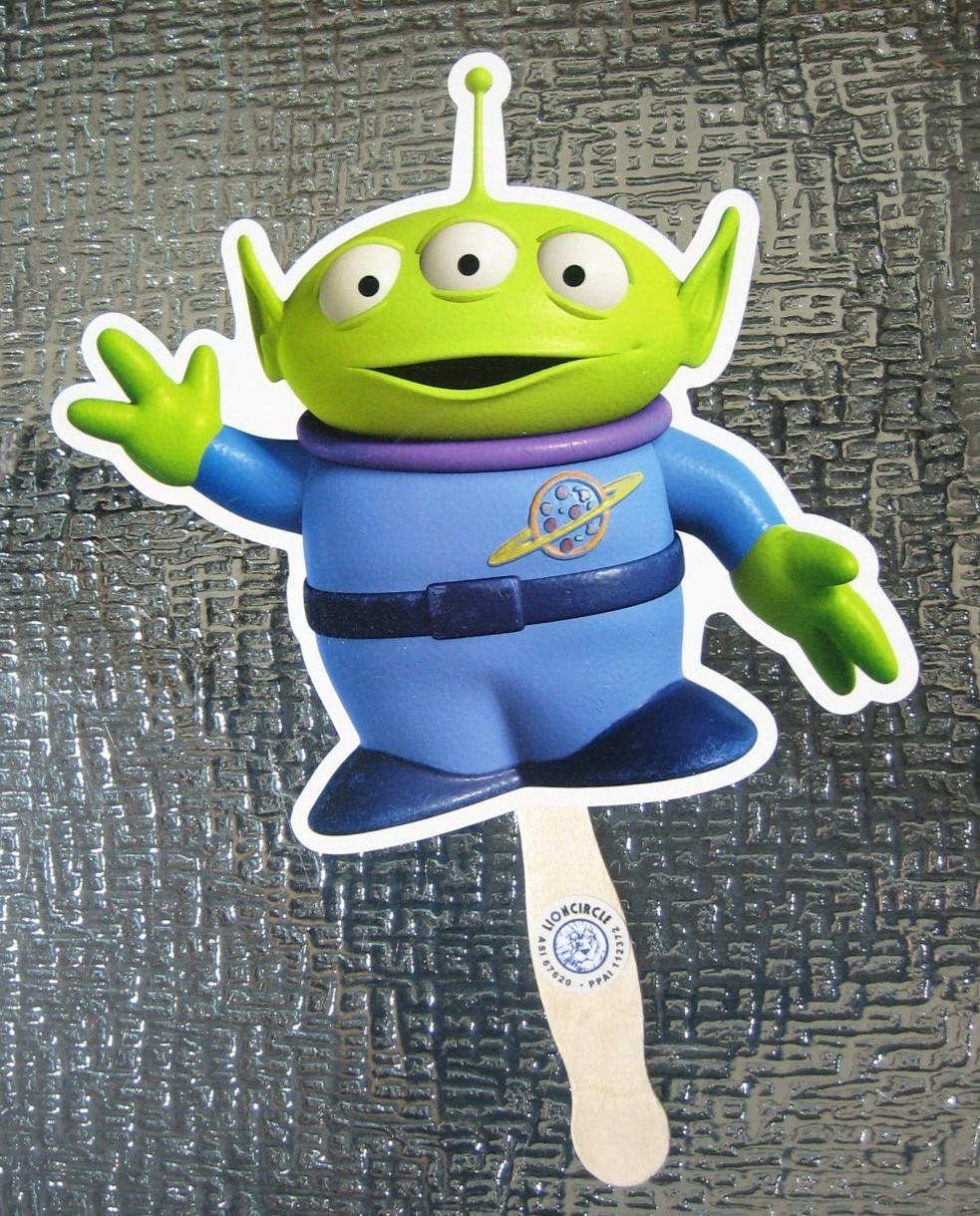 Toy Story Little Green Men Buzz Lightyear| 8" c 12" FAN SIGN on Stick NEW face