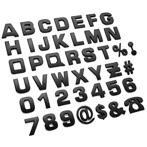 43Pcs Car Emblem Letters Sticker DIY 3D Small size (height 1.1 inches) B-Black