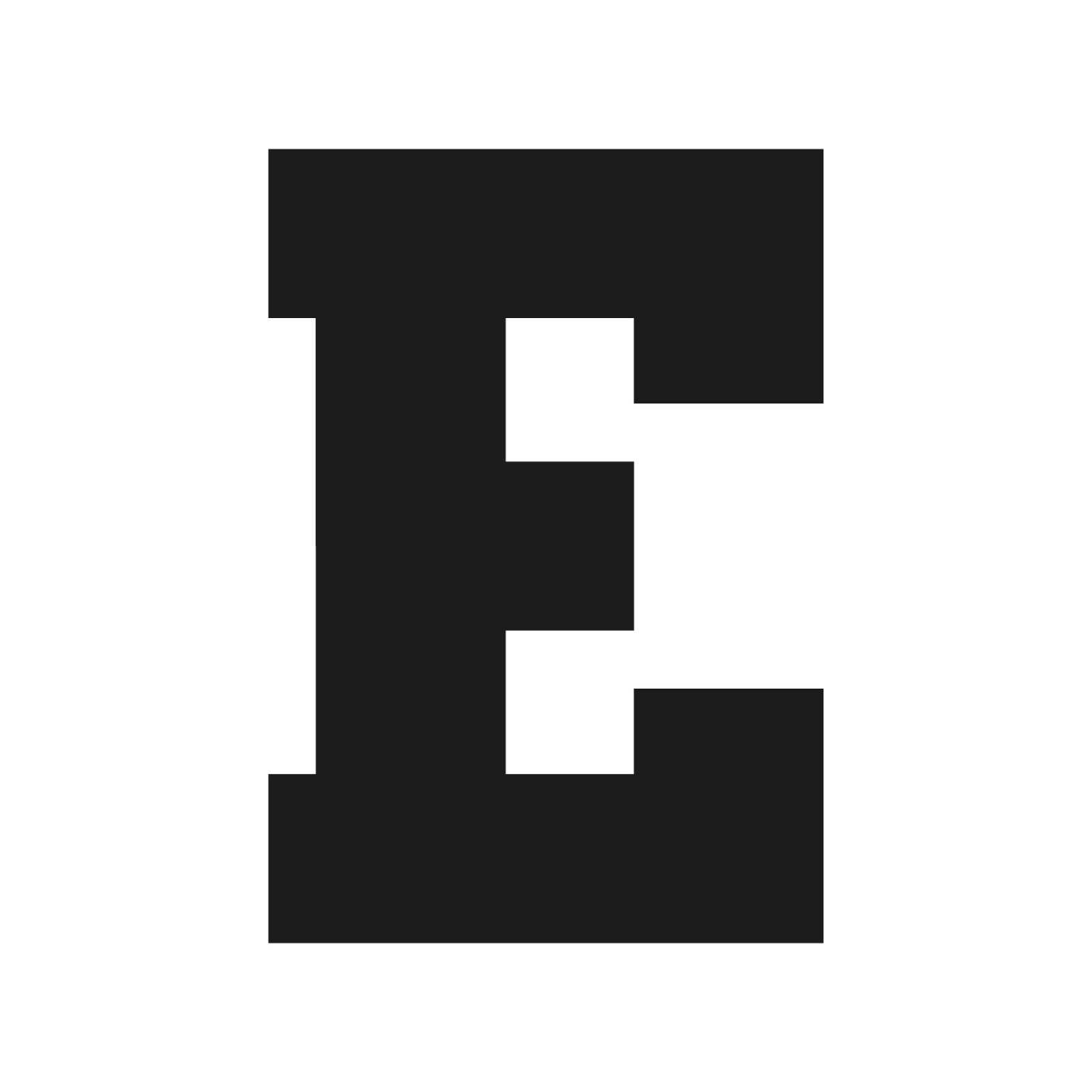 Letter E Varsity font Vinyl decal bold sports font Sticker